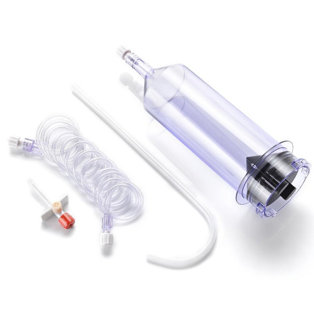High pressure syringe and coils